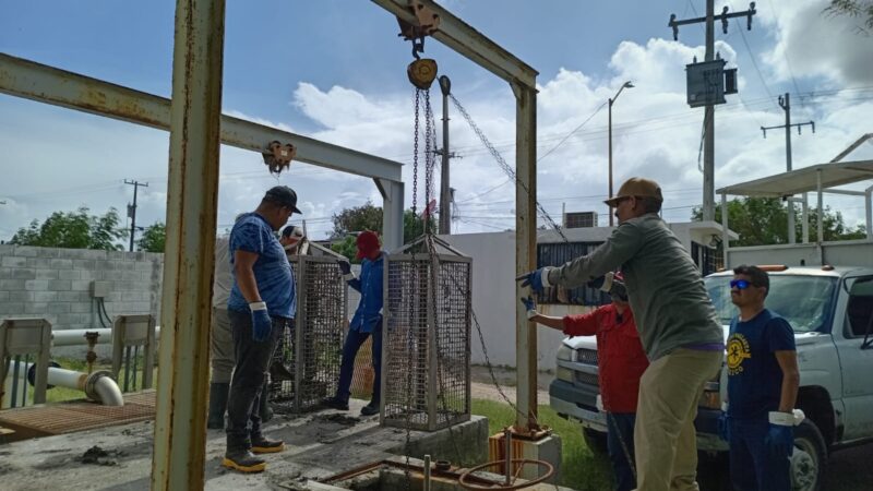 Realiza COMAPA acciones de mantenimiento preventivo en EBAR 39 en la colonia Villa Esmeralda