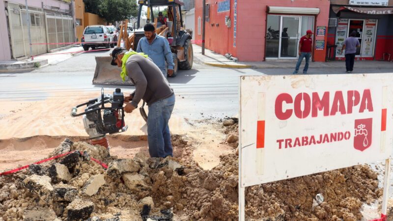 Concluyó COMAPA reparación de fuga de agua en la colonia Longoria