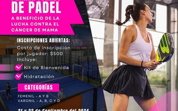 Invita DIF Reynosa a participar en el Primer Torneo de Pádel a beneficio de sobrevivientes de cáncer de mama