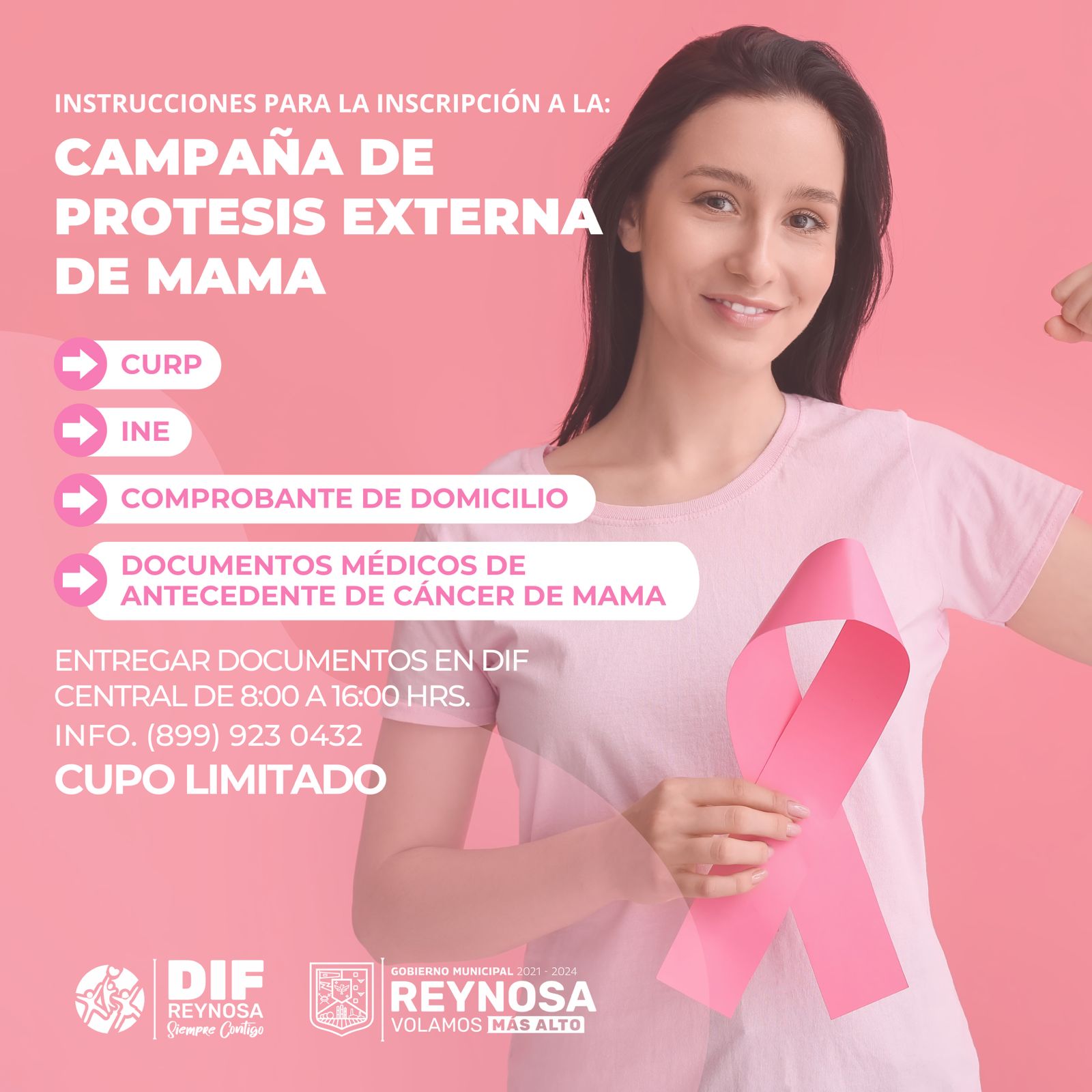 Inicia DIF Reynosa registro para campaña de prótesis externa de mama