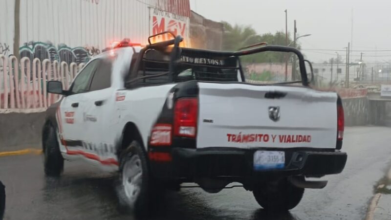 Cierra Tránsito de Reynosa pasos a desnivel con acumulación de agua