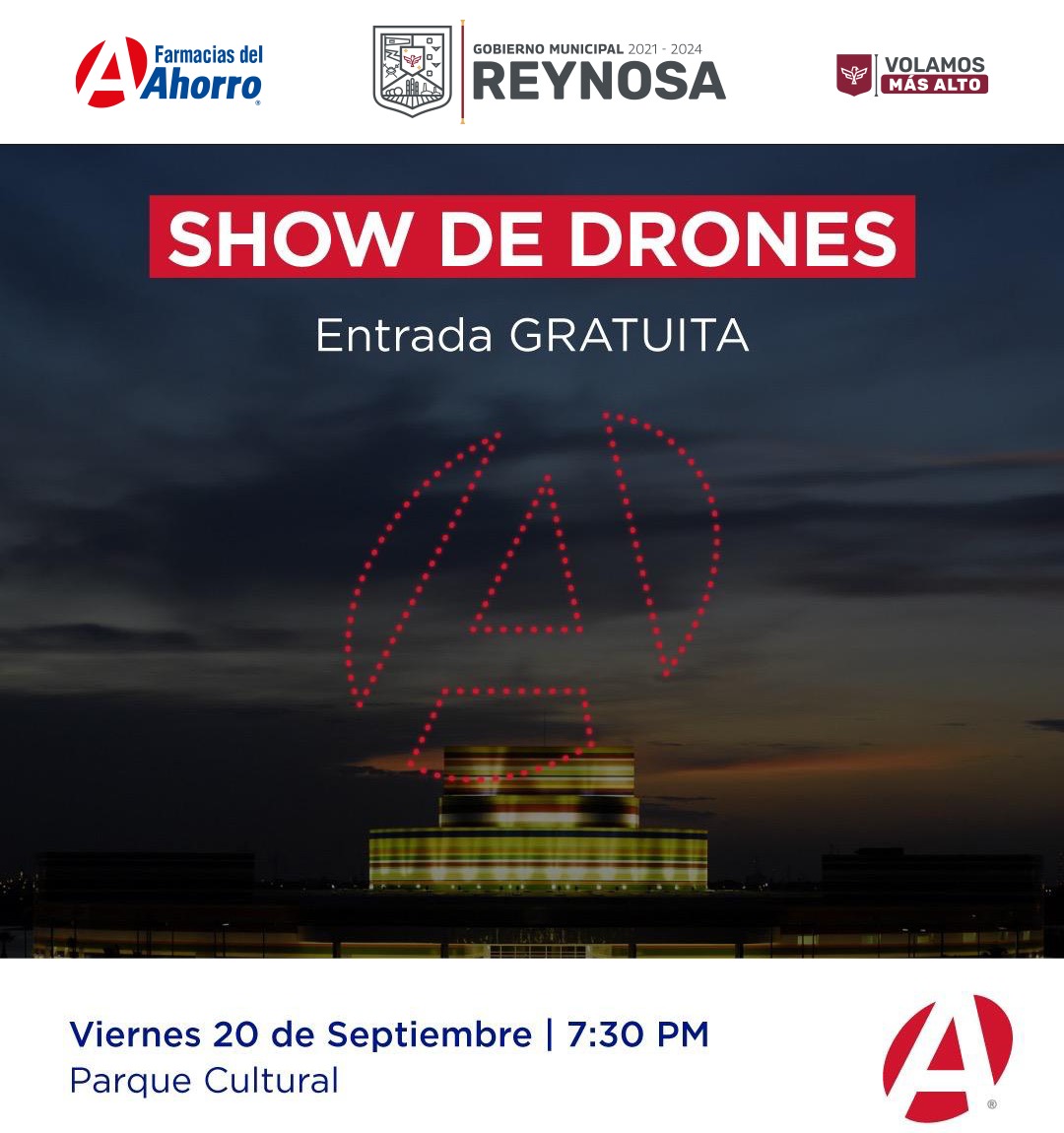 Invita el Gobierno Municipal de Reynosa a un mágico Show de Drones