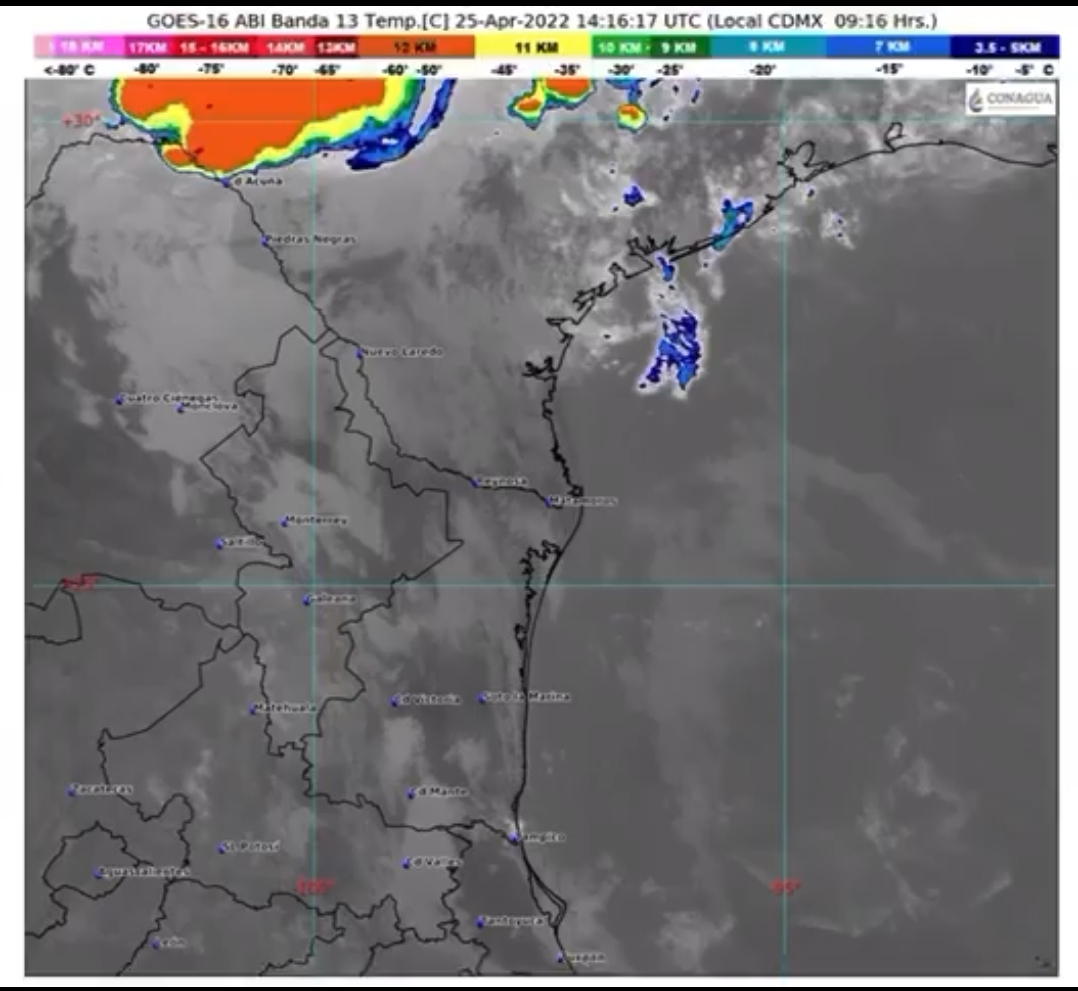 Frente frío 45 provocará lluvias en Reynosa